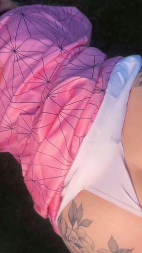 Captivating moment from &quot;BIG TITS Cosplay Nezuko (Demon slayer hentai)&quot;