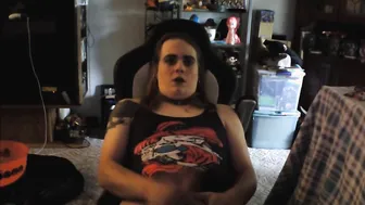 Emo Twink Crossdresser Strokes His Hard Cock