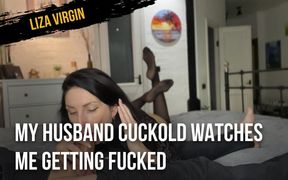 My husband cuckold watches me getting fucked.