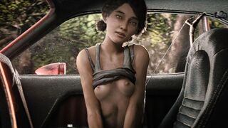 [3D] Small Boobs Skinny Girl Rougly Fucked in Car