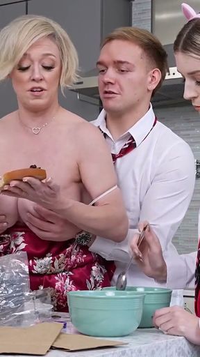 Step Mom Dee Williams' Huge Tits &amp; Step Sis Maria Anjel's Pussy Served For Breakfast - FreeUse Milf   Clip 1