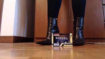I trample toy cars with heels and bare feet 4K
