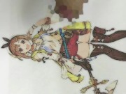 萌え声な男の娘が、無駄打ち射精した白い精液でアニメイラストの女の子を妊娠させようとする動画