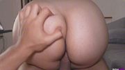 View from below: Intense oral and doggy style sex with a big-bootied Latina, cumshot
