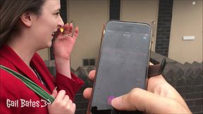 public remote vibrator play and sex on balcony