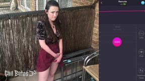 public remote vibrator play and sex on balcony