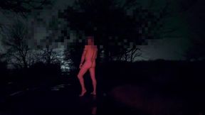 Strip naked and wank myself in public road