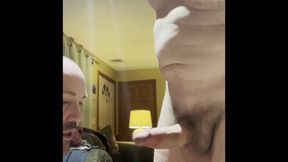 Srepdad’s Big Cock Gets a Cock Deep Throat and Nipple Play