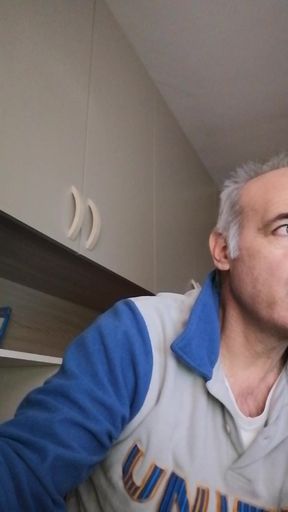 A Long Cumshot on a Skype Video Call with a Handsome Man with a Big Cock
