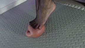 Dildo Big Balls Trampling by Beautiful Feet