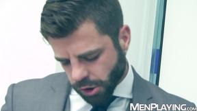 ”Suited stud Hector de Silva wrecks Emir Boscattos booty hard”