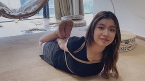 New Girl Hogtied and Ballgagged