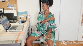 Ebony Babe Lola Rose Plays with Her Pussy Using Toys