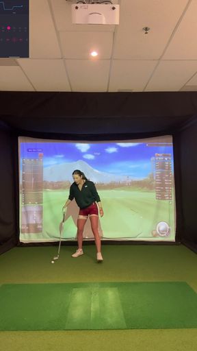 Trying to Golf in a Simulator with My Lush in! Trying Not to Cum While I Swing!