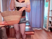 Sissy coming home from work