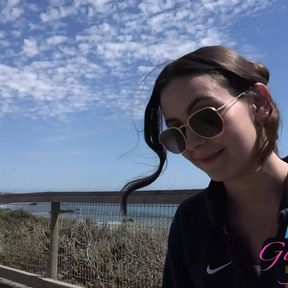 Exploring the beach on this date with Serena Hill, blowjob, and fucking her deep in public.