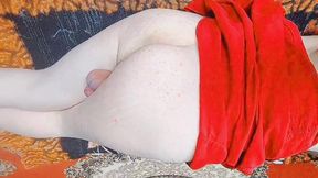 Femboy Looking Shy While Playing with Silky Ribbon