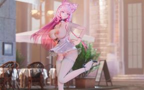 [mmd] Lingyuan - Comfortable Thing Milk Chain Tight Miniskirt White Silk Leg Rings