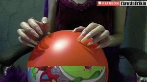 Beach Balls - Scratching, digging, puncturing beach balls with my long sharp nails