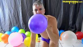 Balloon play with horny gay DILF Richard Lennox