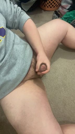 chubby cub jerks off with toy