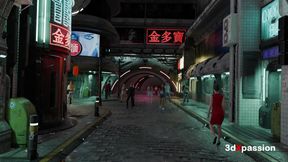 Neon Dreams 2077 - Hot cyberpunk futa fucks sexy girl - blowjob, cowgirl, doggystyle &amp; cumshot