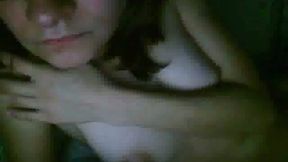 Skinny nerdy Russian webcam teen Lana masturbates in bed
