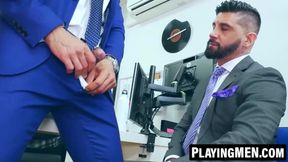 PlayingMen.com - John Rodriguez and Justin Jett's wild flip flop office fuck