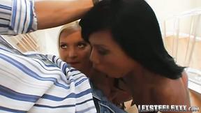 ”Big Breasted Chicks Barbara Summer & Vanessa Blue Get Cunts Wrecked In Group Fuck”
