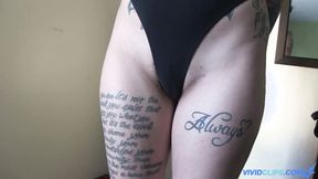 ”Two inked lesbian girls enjoying strapon dildo”