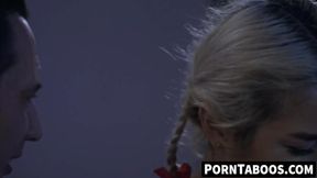 Petite Asian teen Avery Black gets Tommy Pistol's huge dick in her mouth