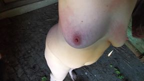 Breasts bounce as she undresses