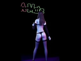 (Virt-a-Fella) Small Gal Disrobe Dance