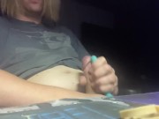 I used my butt plug as a vibrator and came all over myself