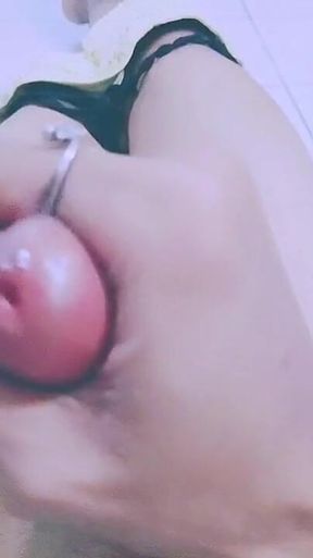 POV Young Asian Tgirl Masturbation and Cum Twice