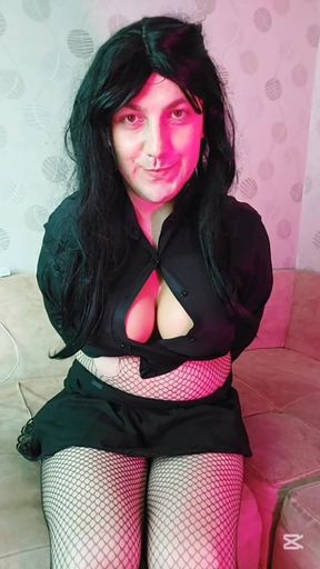 Gothic Chest Big Thighs in Fishnets