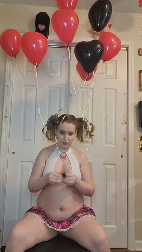 Balloon Hearts: Helium & Upskirt Tease