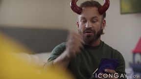 Super horny Bruce Jones and Michael Boston spitroast BBC Tony Genius