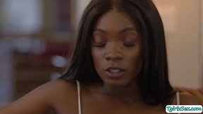 Interracial hardcore: busty ts emma rose fucks ebony ana foxxxs pussy