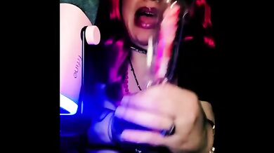 Licking Lollipop BBW Moans Gushing Cock Gloryhole Naked Seduction