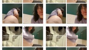 PUBLIC TOILET FEEDING PEE SPIT BOUNCING TITS ASS