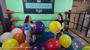 Popping Balloons with Paige and Sassy