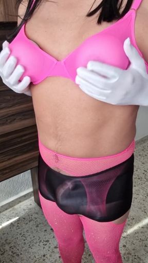 Nylon Lingerie Pleasure Top View