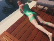 Kinky Axel Abysse Tears His Hole In Pool Solo Anal Torment