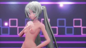 hatsune miku cynical night plan undress dance hentai small tits mmd 3d white hair
