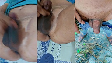 Twink with small penis funny masturbating and pissing