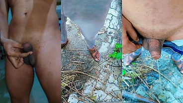 Twink with small penis funny masturbating and pissing