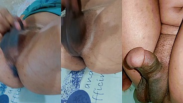 Twink with small penis funny masturbating and pissing