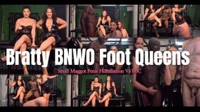Bratty BNWO Foot Queens - Small Maggot Penis Humiliation Vs BBC Ft Honey Hudson, Katlyn Moree & Elitefeetstreet - 1080p