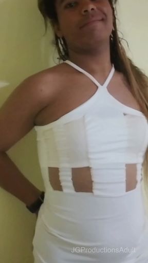 Tgirl Mila Pee Desperation from behind